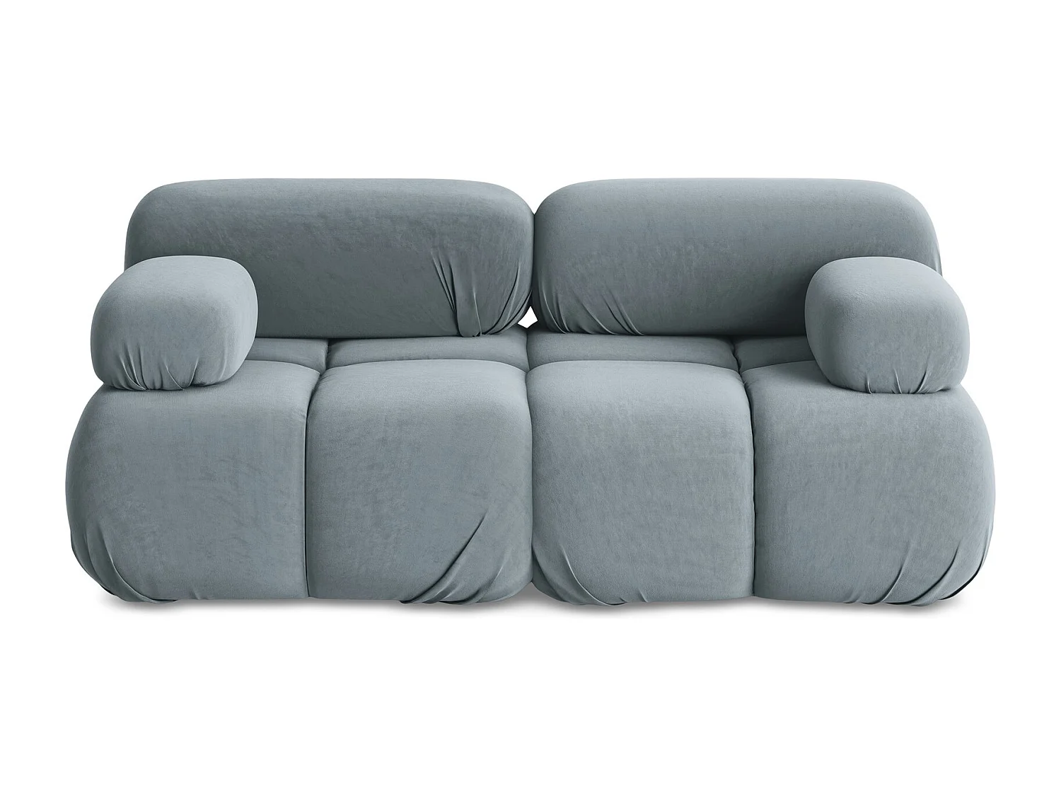 Modułowa sofa 2-osobowa - z tkaniny welwetowej - jasny niebieski - LOKUA