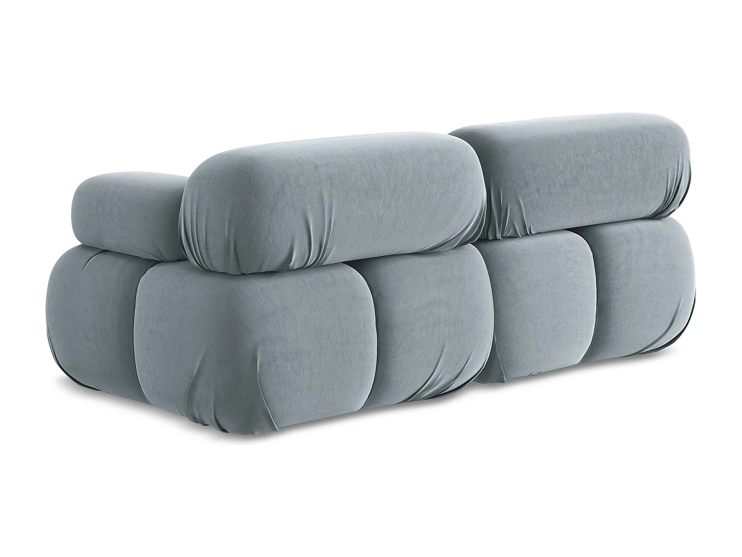 Modułowa sofa 2-osobowa - z tkaniny welwetowej - jasny niebieski - LOKUA