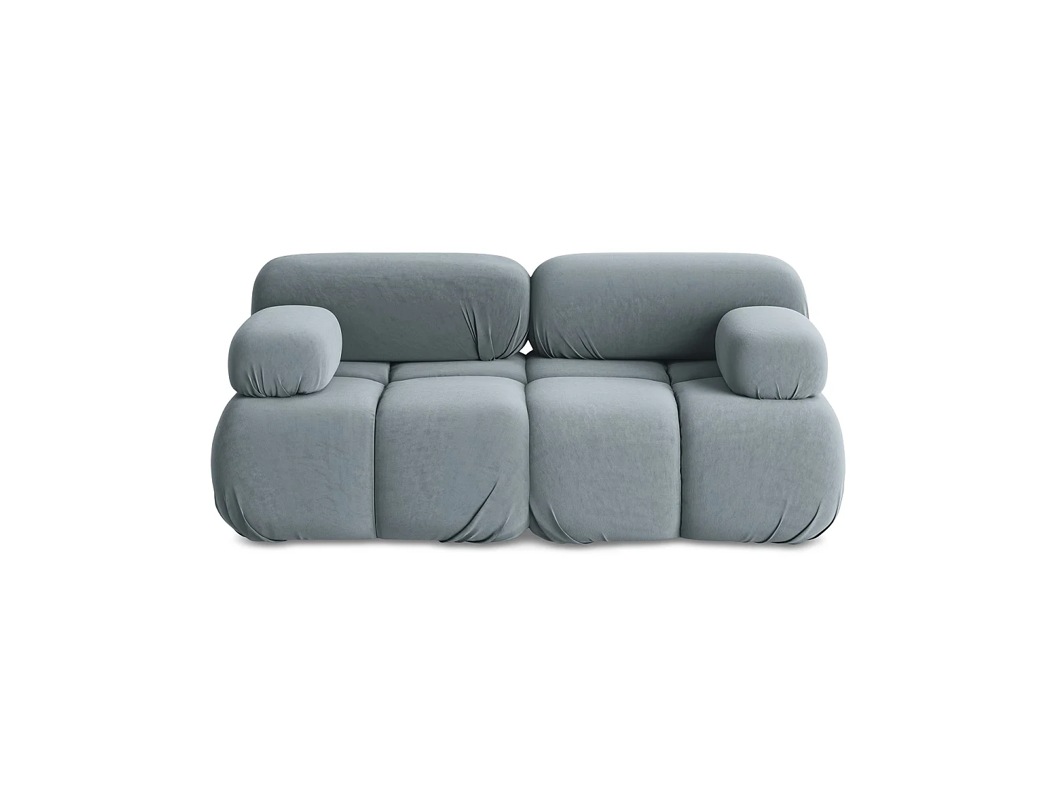 Modułowa sofa 2-osobowa - z tkaniny welwetowej - jasny niebieski - SANREMO