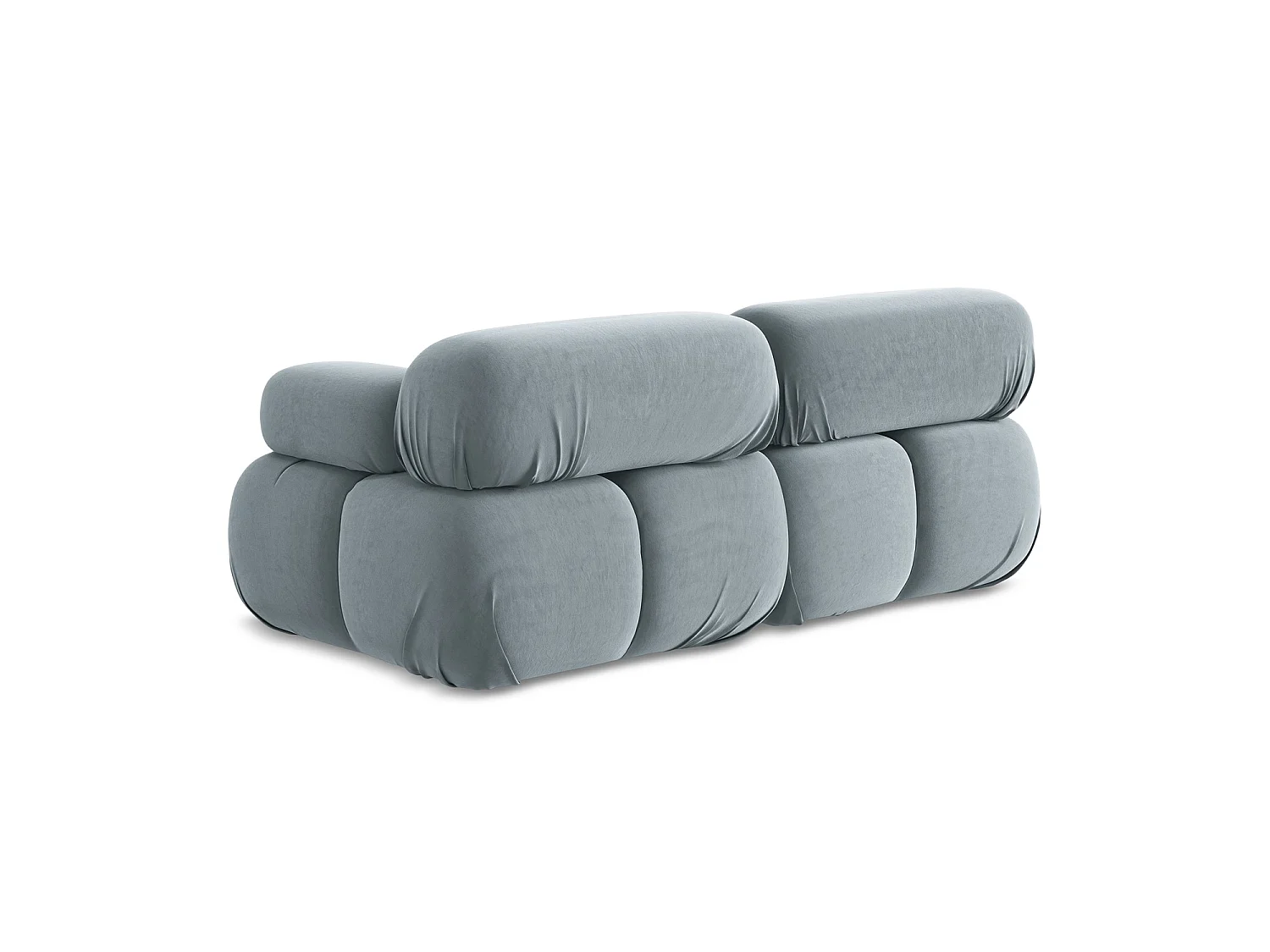 Modułowa sofa 2-osobowa - z tkaniny welwetowej - jasny niebieski - SANREMO