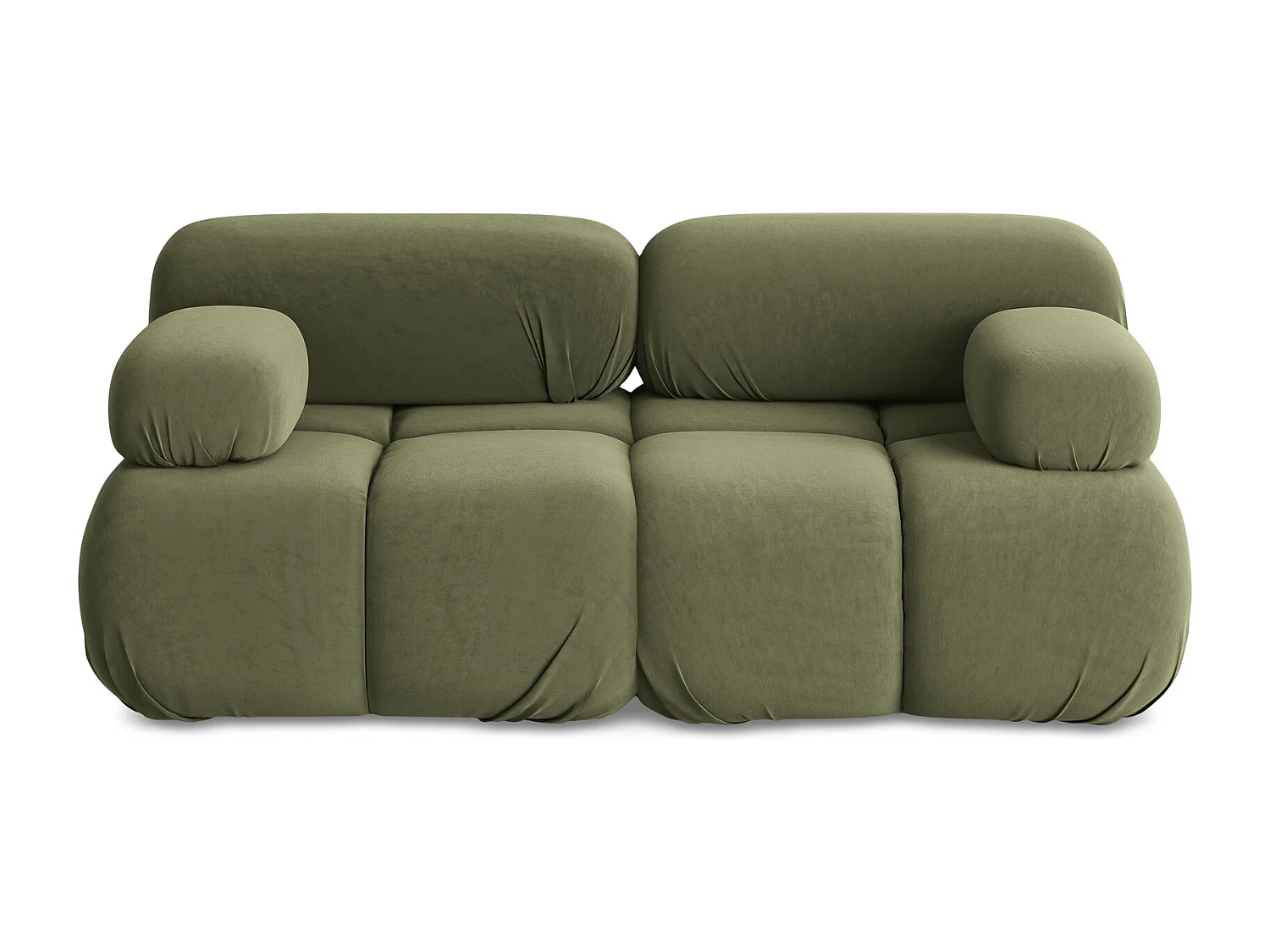 Canapé modulable 2 places en Samt - olive - LOKUA