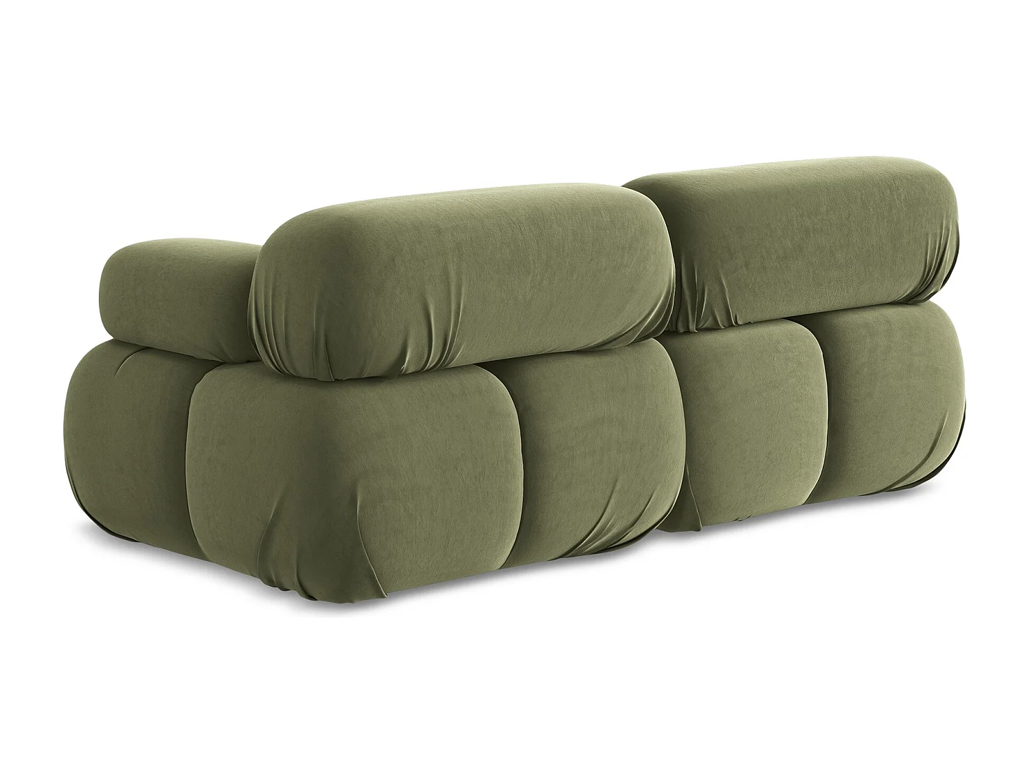 Canapé modulable 2 places en Samt - olive - LOKUA