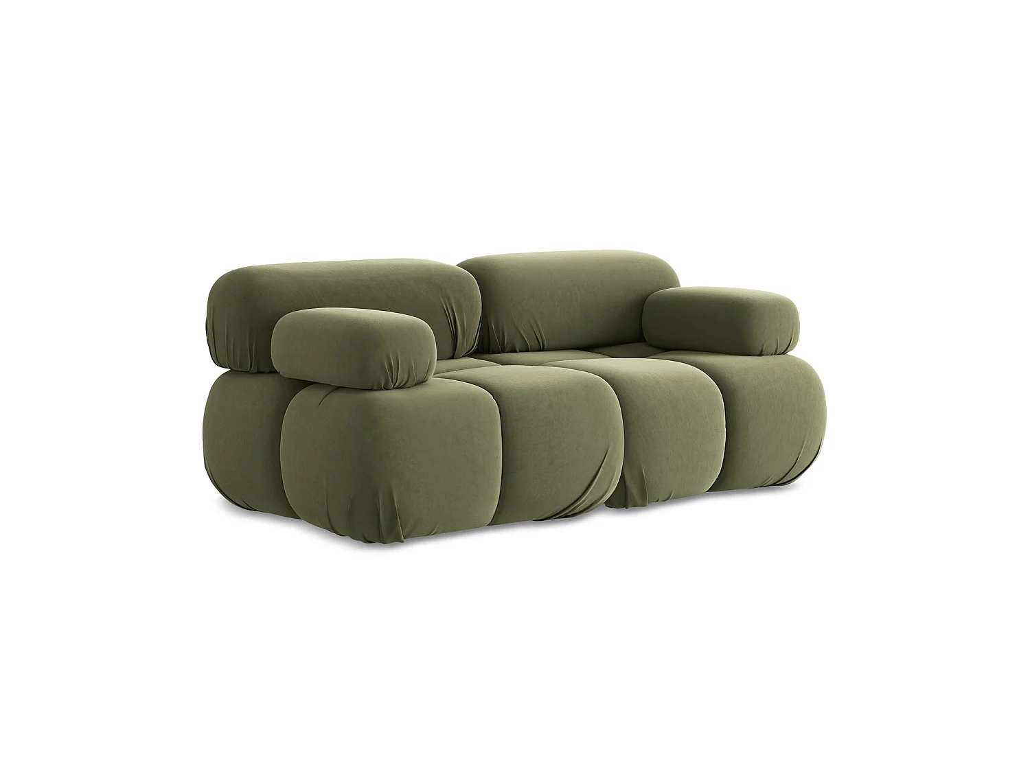 Tweezits modulaire bank van olijf velours - SANREMO