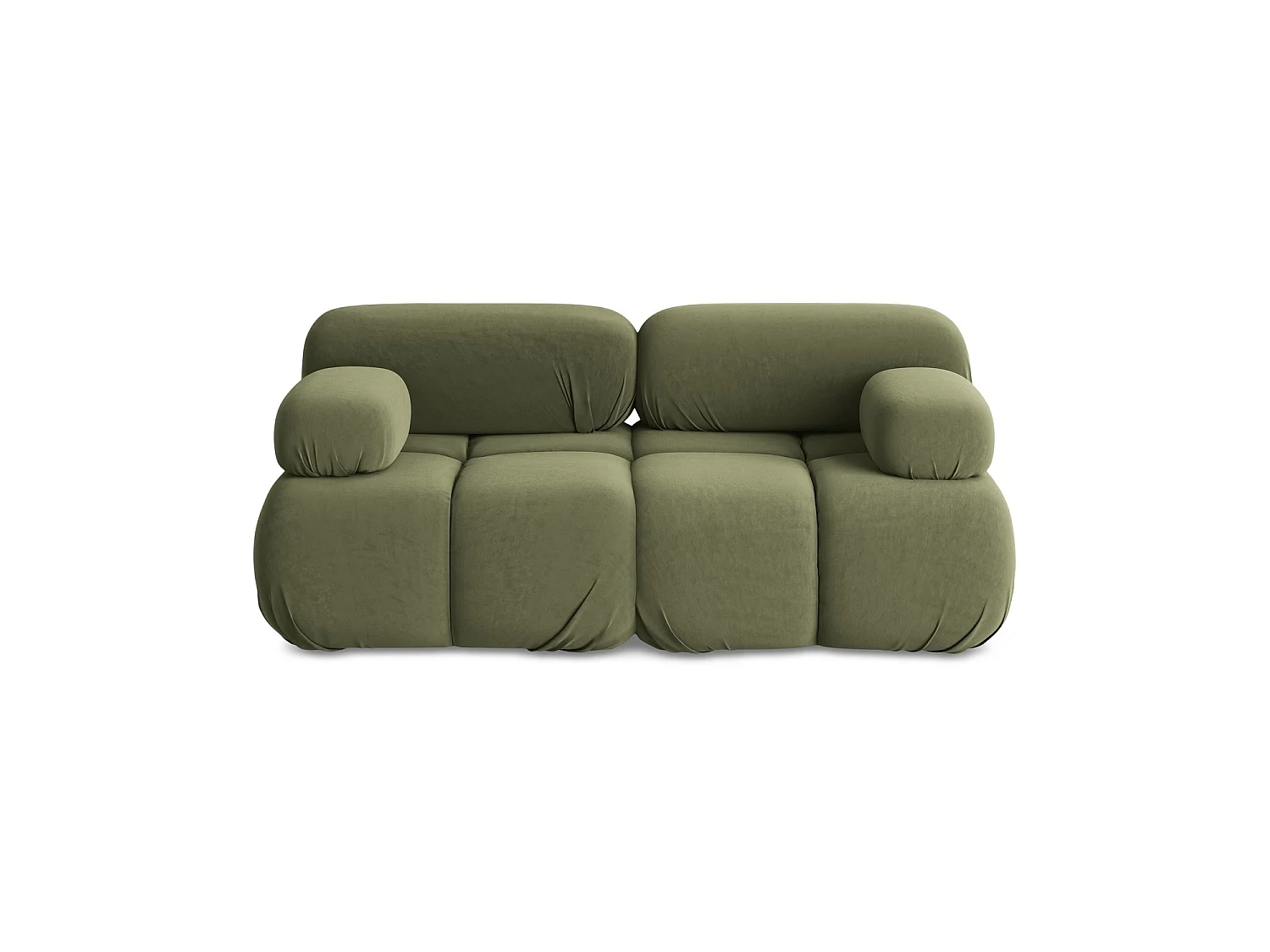 Tweezits modulaire bank van olijf velours - SANREMO
