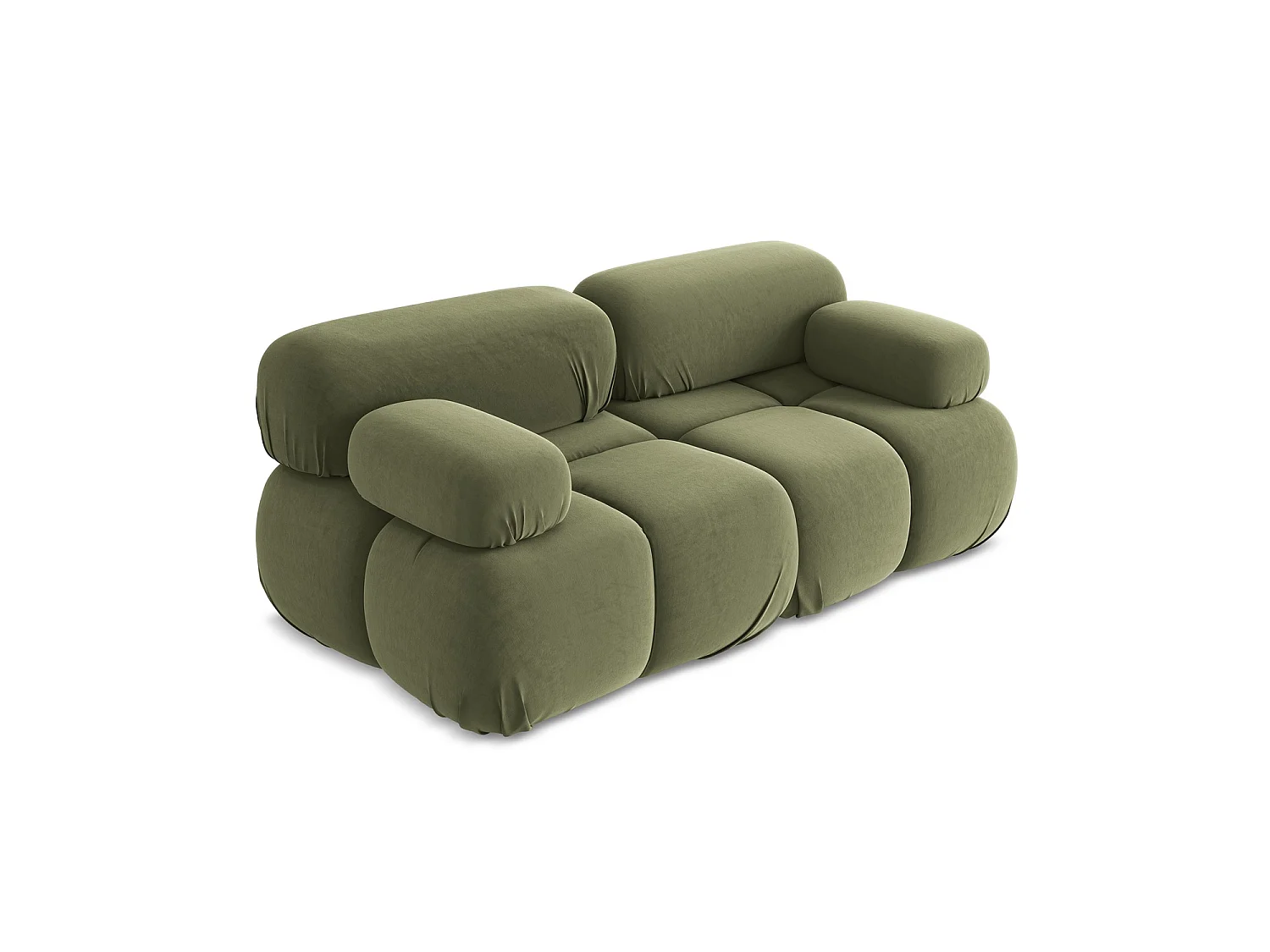 Tweezits modulaire bank van olijf velours - SANREMO