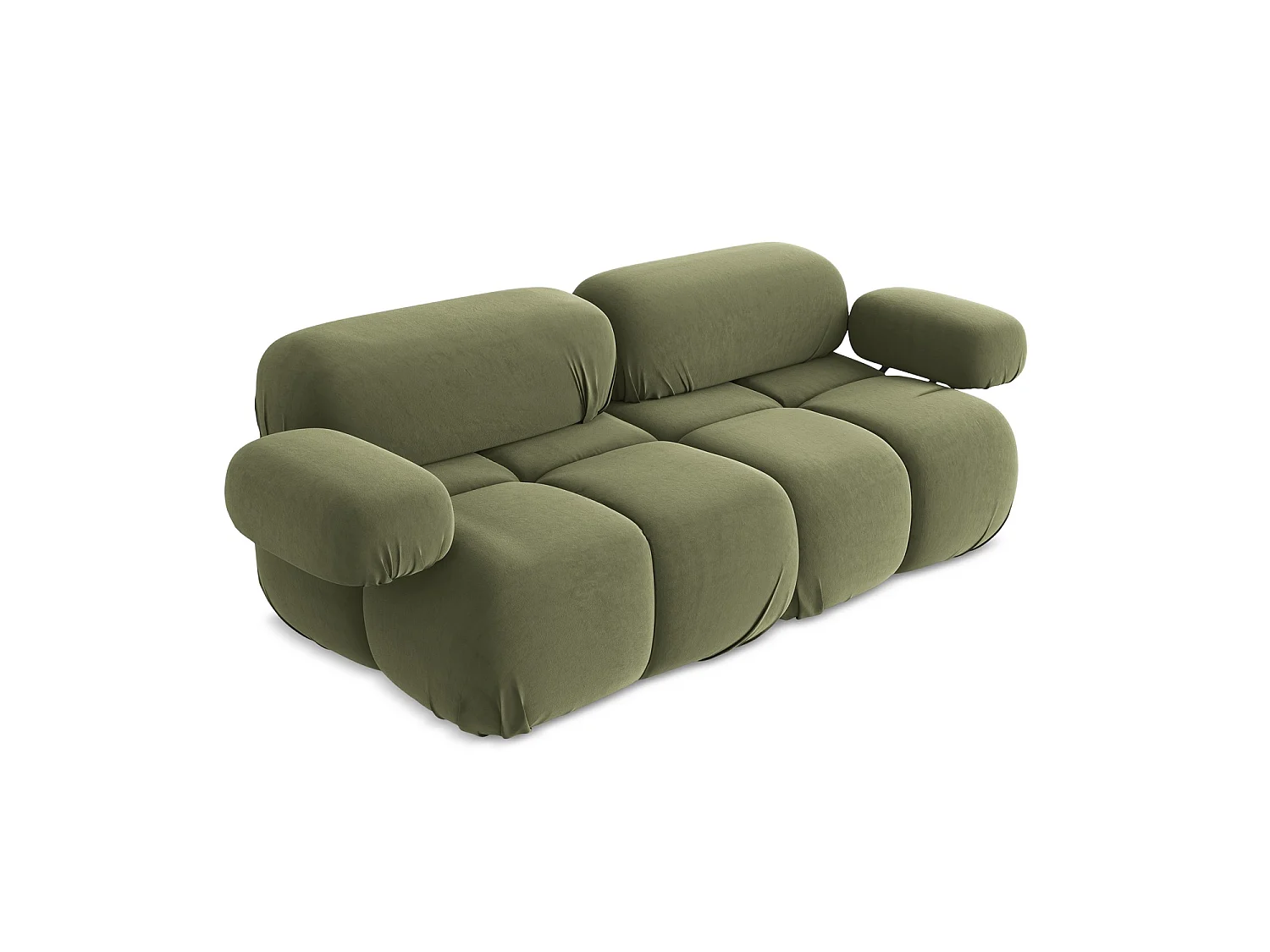 Tweezits modulaire bank van olijf velours - SANREMO