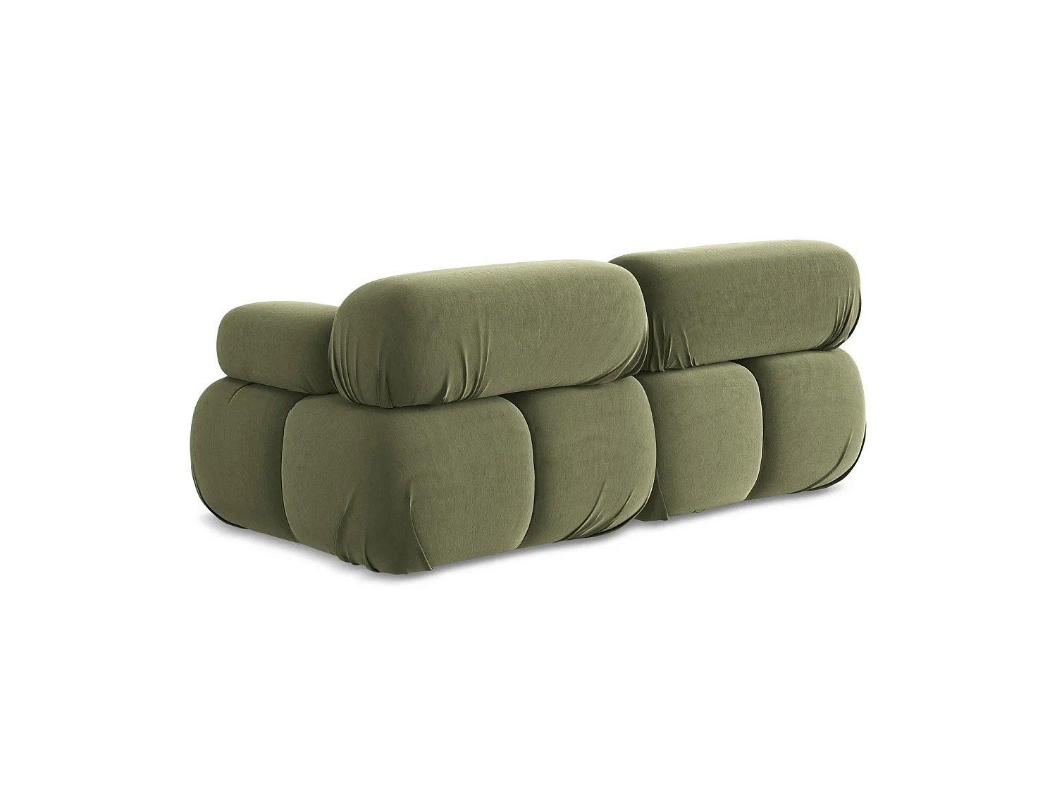 Tweezits modulaire bank van olijf velours - SANREMO