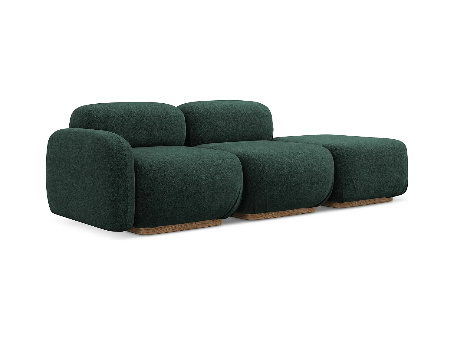 Canapé modulable 3 places droit en Bouclé - bouteille verte - AILANI