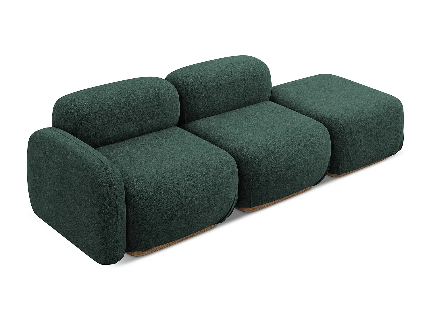 Canapé modulable 3 places droit en Bouclé - bouteille verte - AILANI