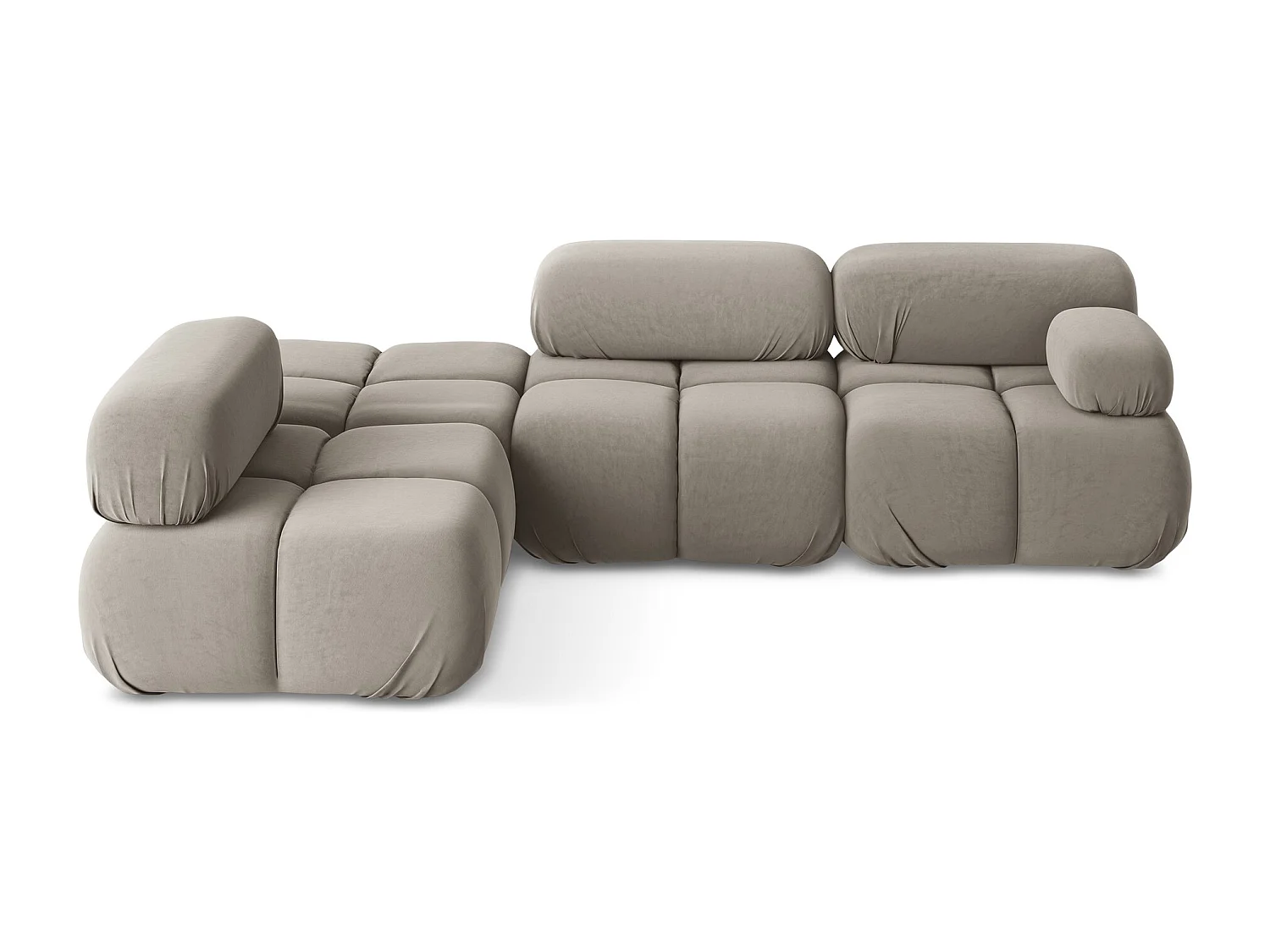 Canapé d'angle modulaire gauche en Samt - taupe - LOKUA