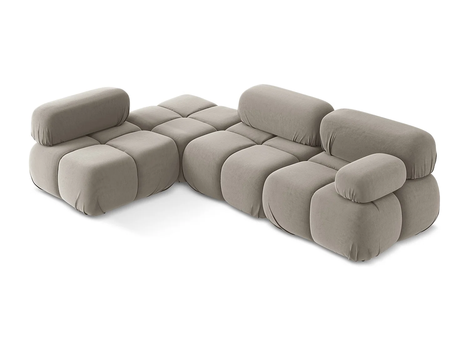 Canapé d'angle modulaire gauche en Samt - taupe - LOKUA