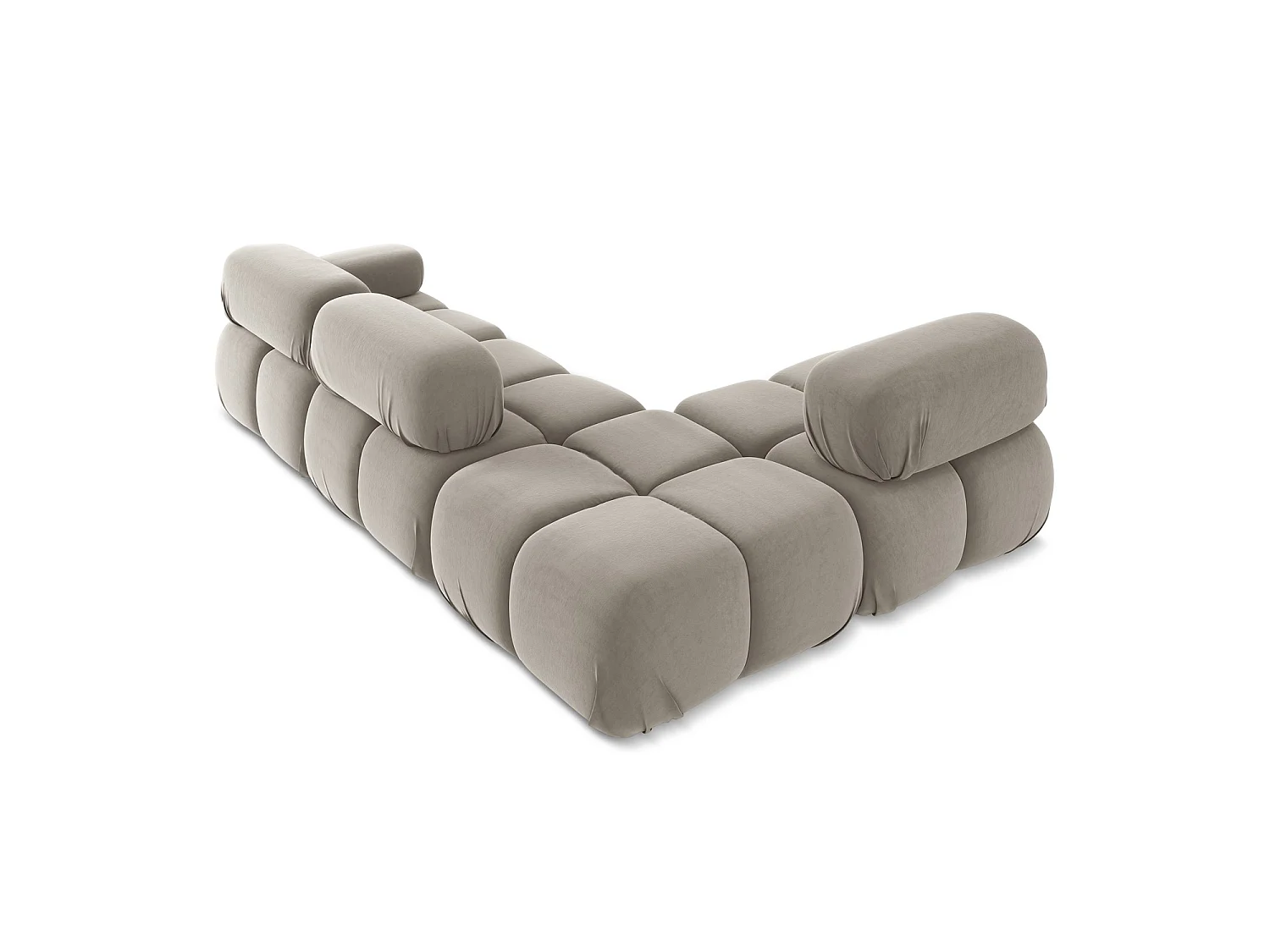 3-Sitzer Modulares Ecksofa - Ecke Links - Samt - Taupe - SANREMO