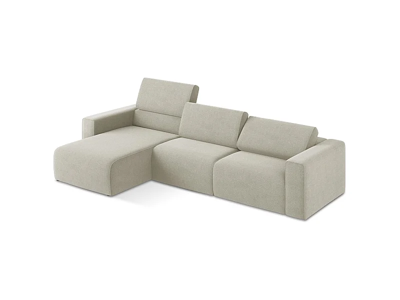 Modulares Ecks Sofa M links - Links - Strukturstoff - Hell beige - KALEA