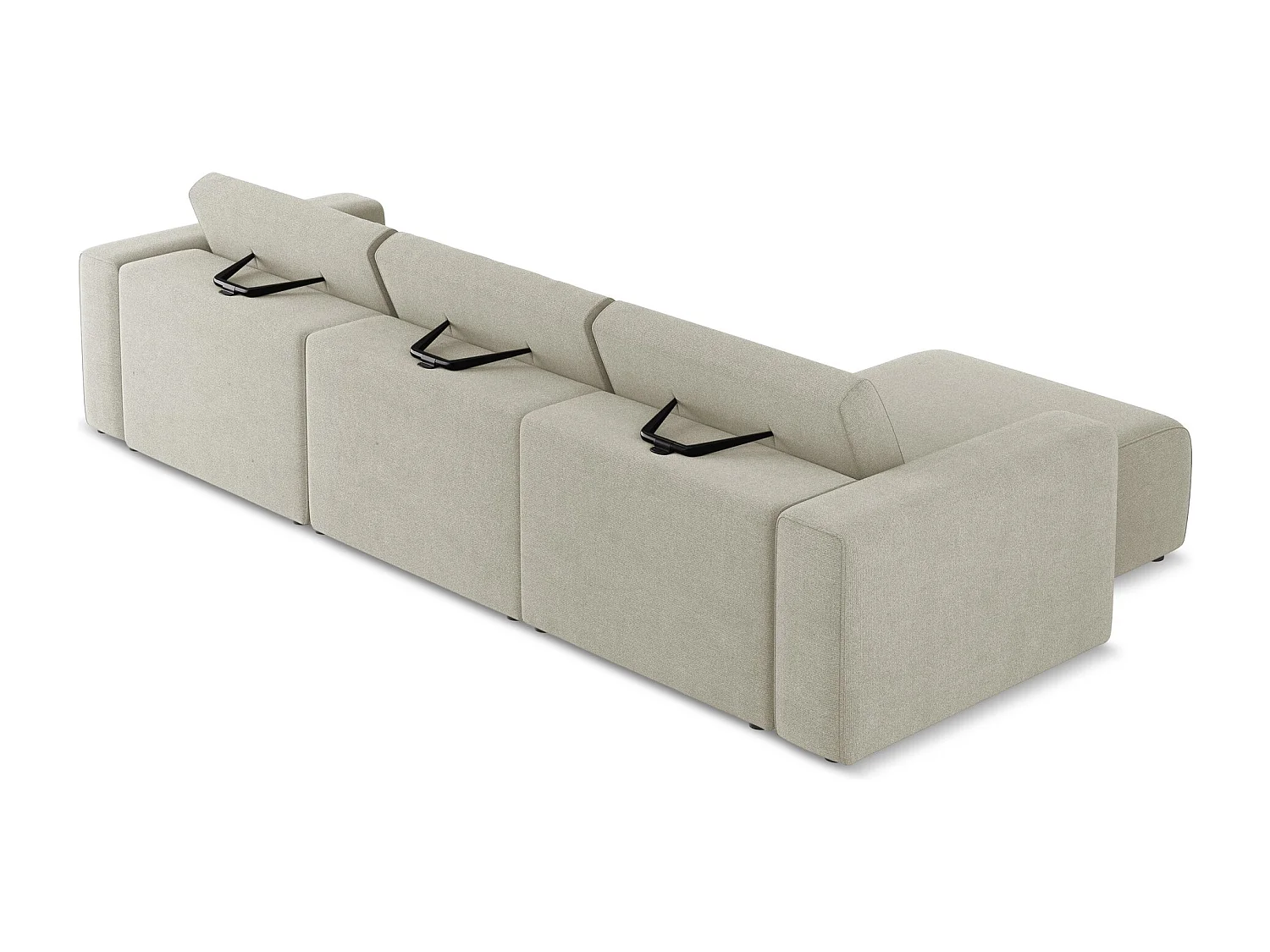 Canapé modulable d’angle M gauche - en Strukturstoff - beige clair - KALEA