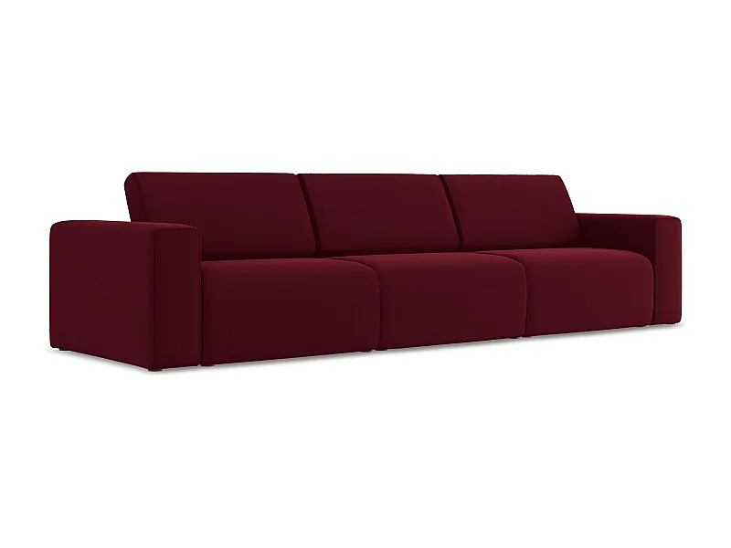 Modulares 4-Sitzer Sofa - - Samt - Burgund - KALEA