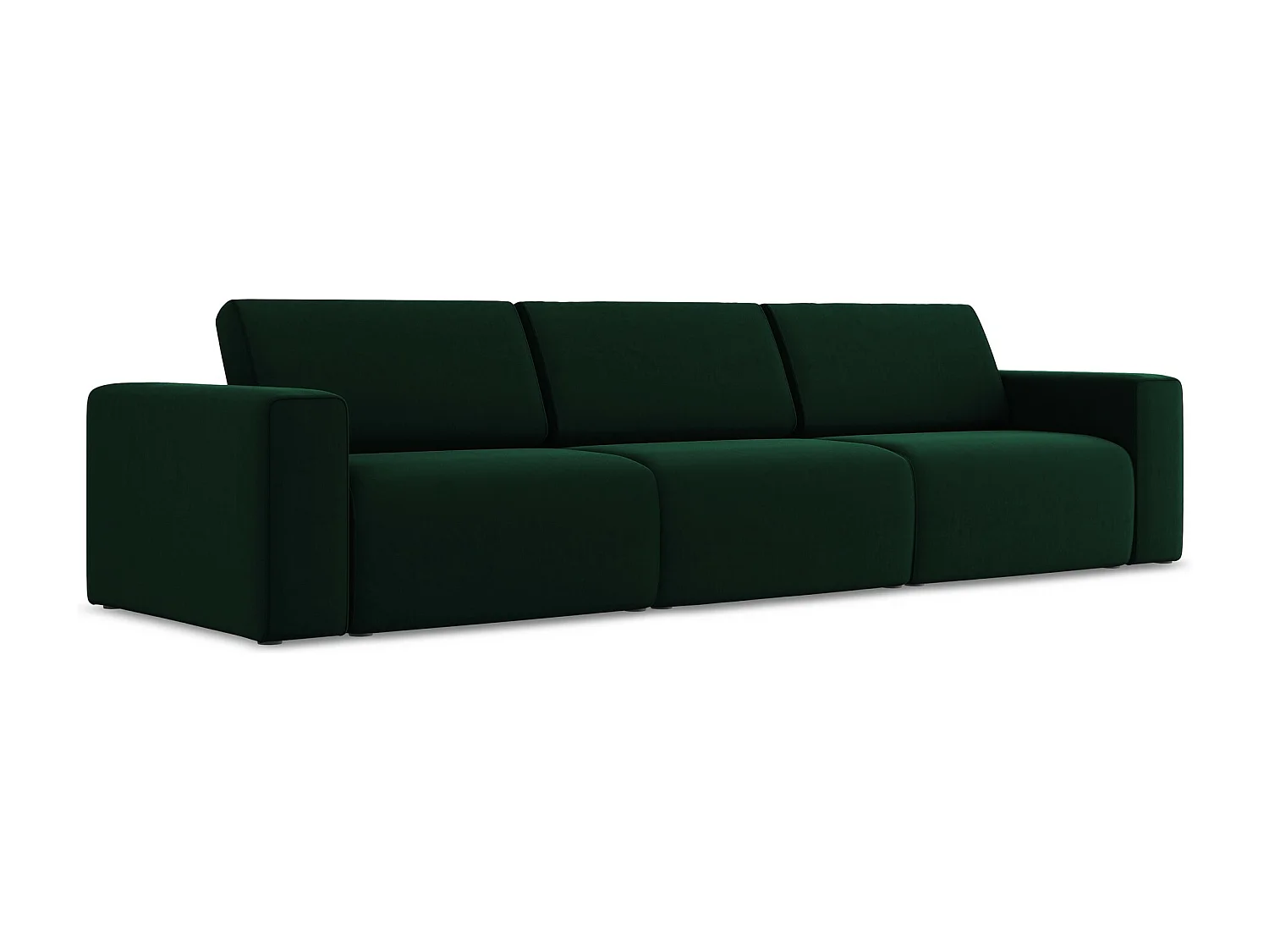 Modulares 4-Sitzer Sofa - - Samt - Flaschengrün - KALEA