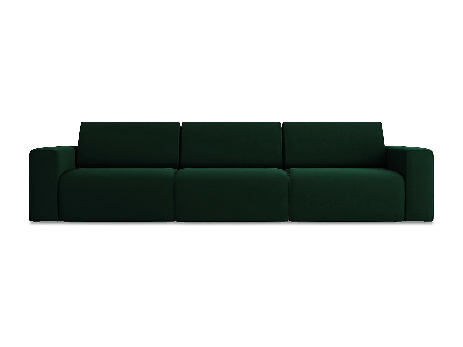 Modulares 4-Sitzer Sofa - - Samt - Flaschengrün - KALEA