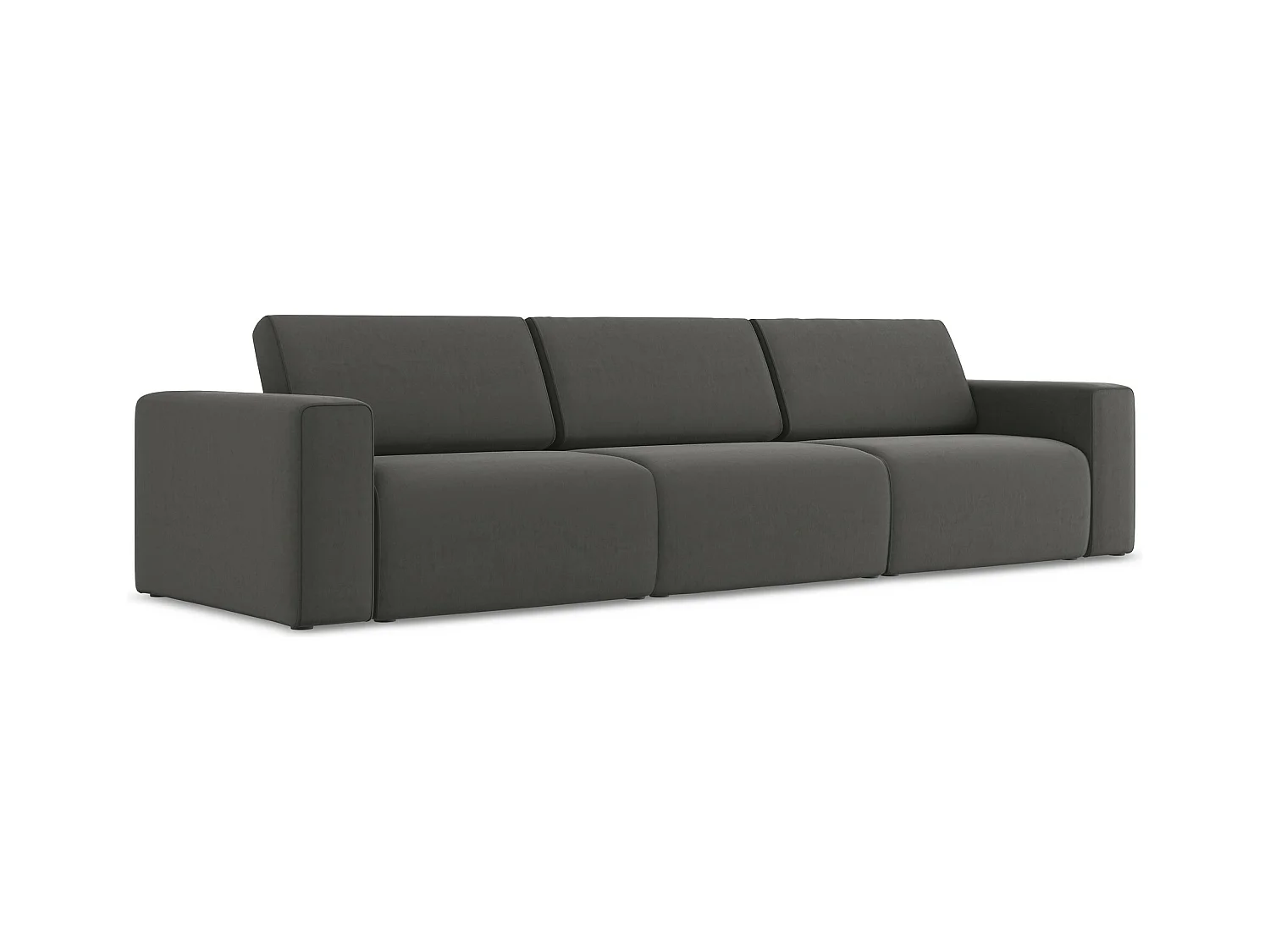 Canapé modulable 4 places en Samt - acier - KALEA