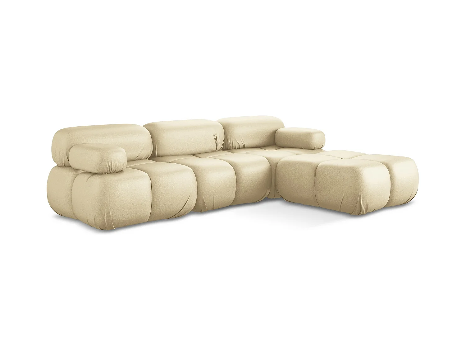 Canapé d'angle modulaire reversible en Cuir artificiel - beige - LOKUA