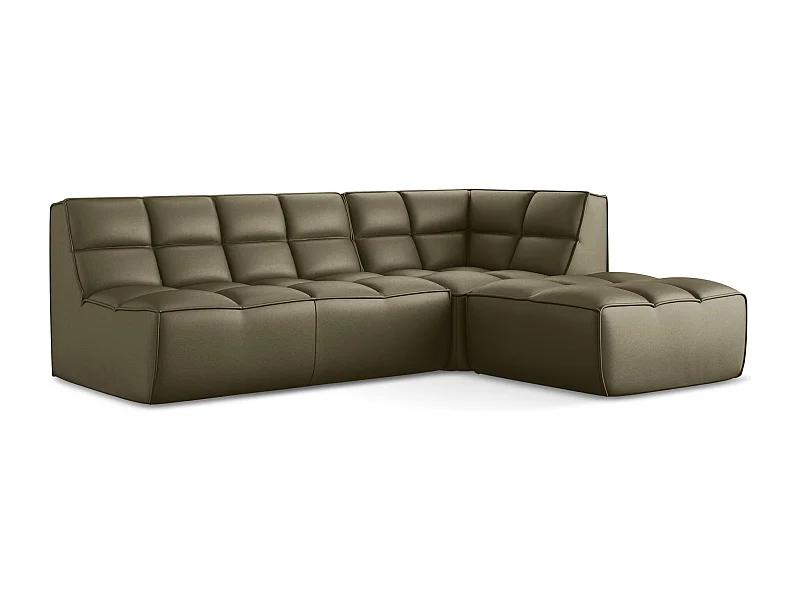 Modulares Ecksofa M Beidseitig - Reversibel - Kunstleder - Olive - KALAI