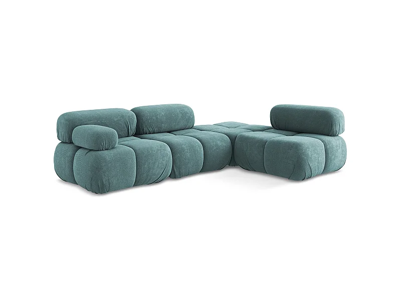 3-Sitzer Modulares Ecksofa - Ecke Rechts - Chenille - Jeans - LOKUA