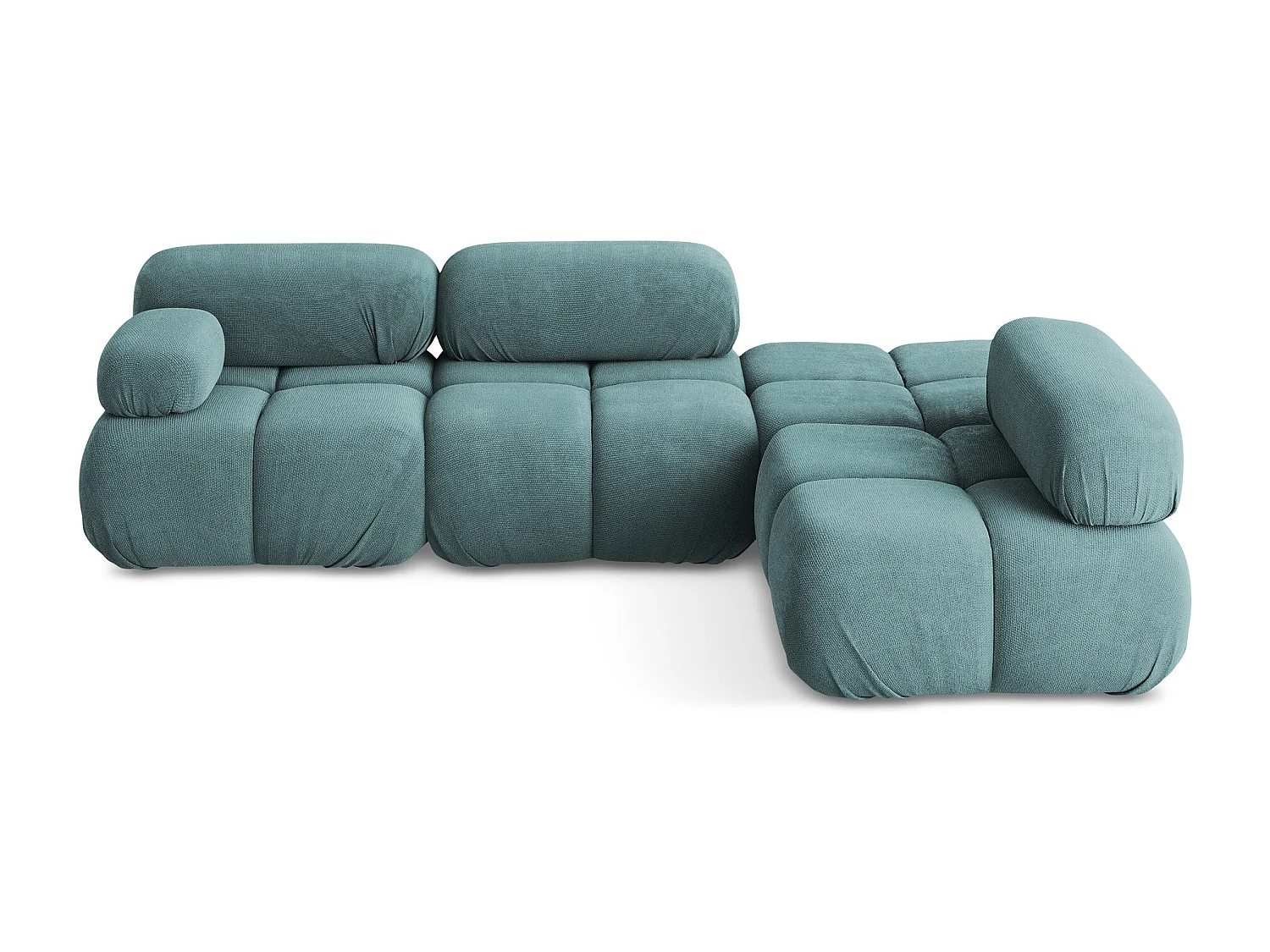 Modulaire hoekbank rechts van jeans chenille stof - LOKUA