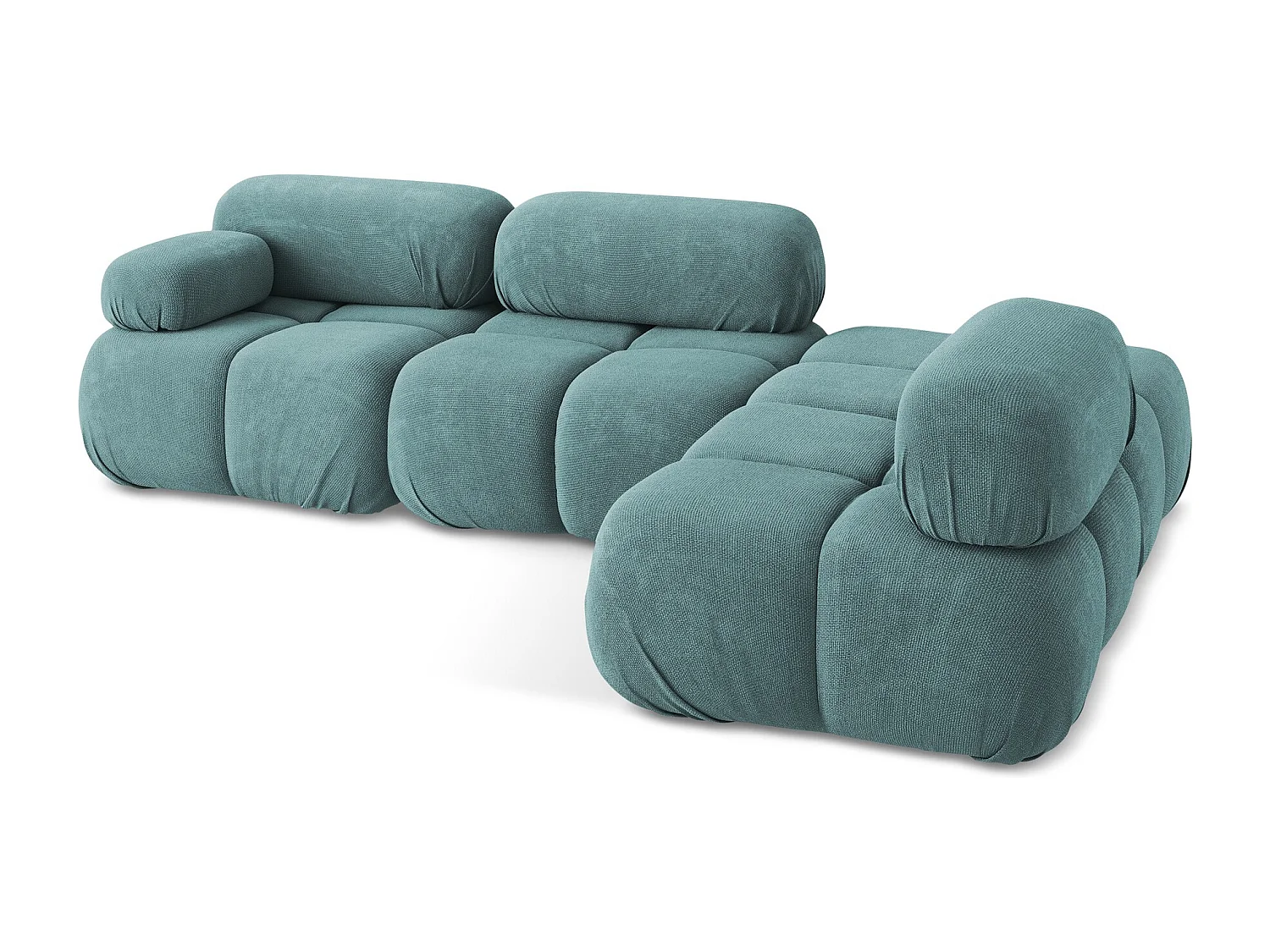 Modulaire hoekbank rechts van jeans chenille stof - LOKUA