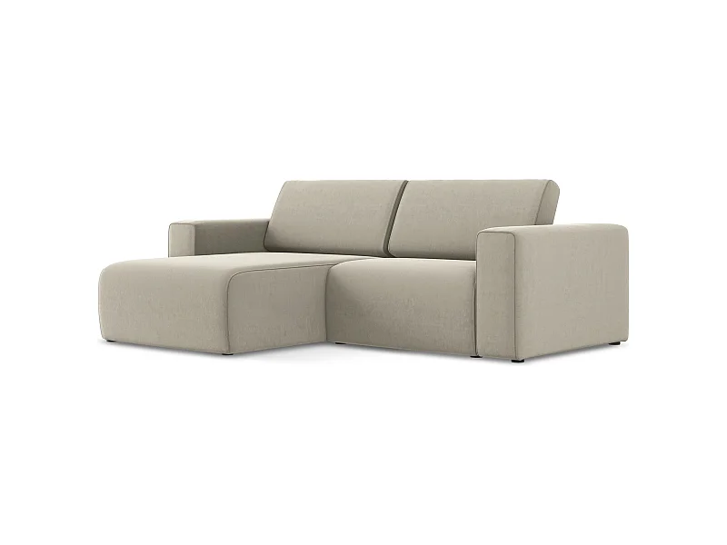 Canapé modulable d’angle S gauche en Samt - perle - KALEA