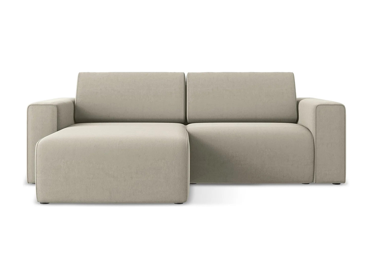 Modulaire hoekbank links van parel velours - KALEA