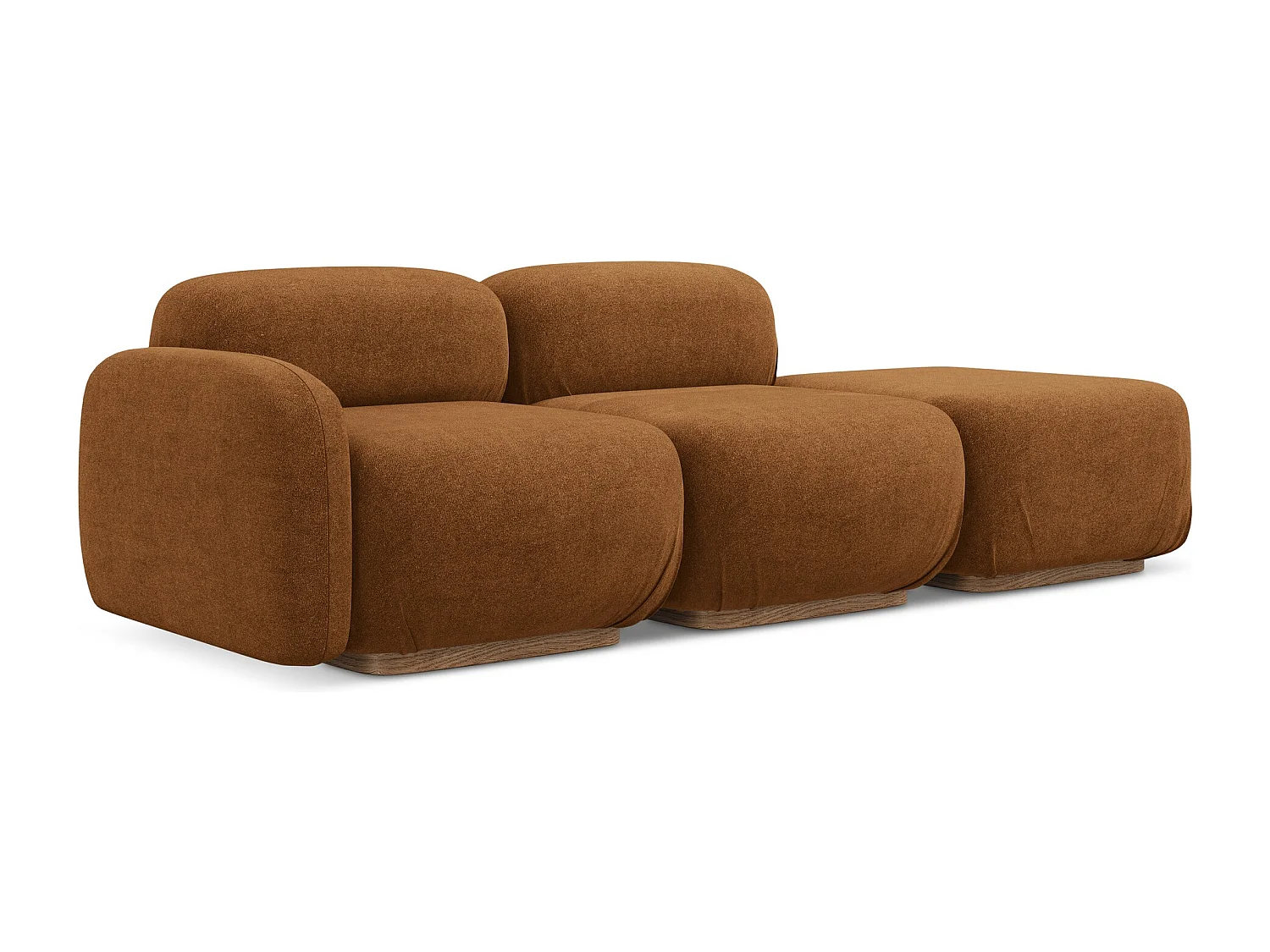 3-Sitzer Modulares Sofa Rechts - / - Bouclé - Terrakotta - AILANI
