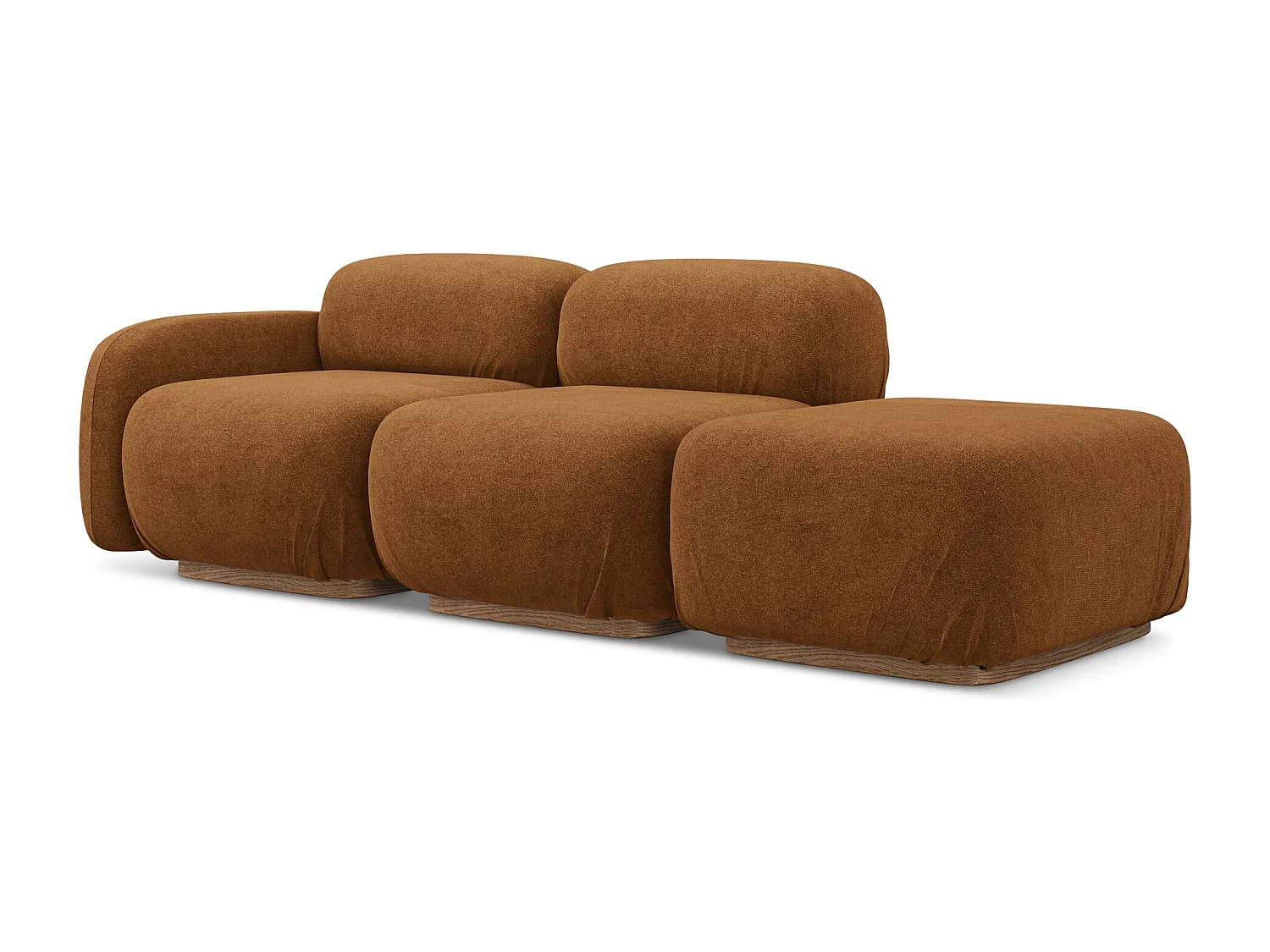 3-Sitzer Modulares Sofa Rechts - / - Bouclé - Terrakotta - AILANI