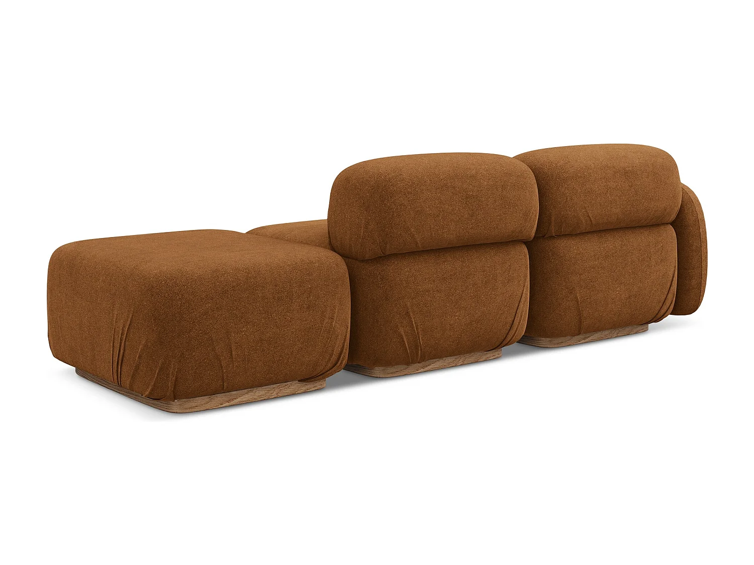 Canapé modulable 3 places droit en Bouclé - terre cuite - AILANI