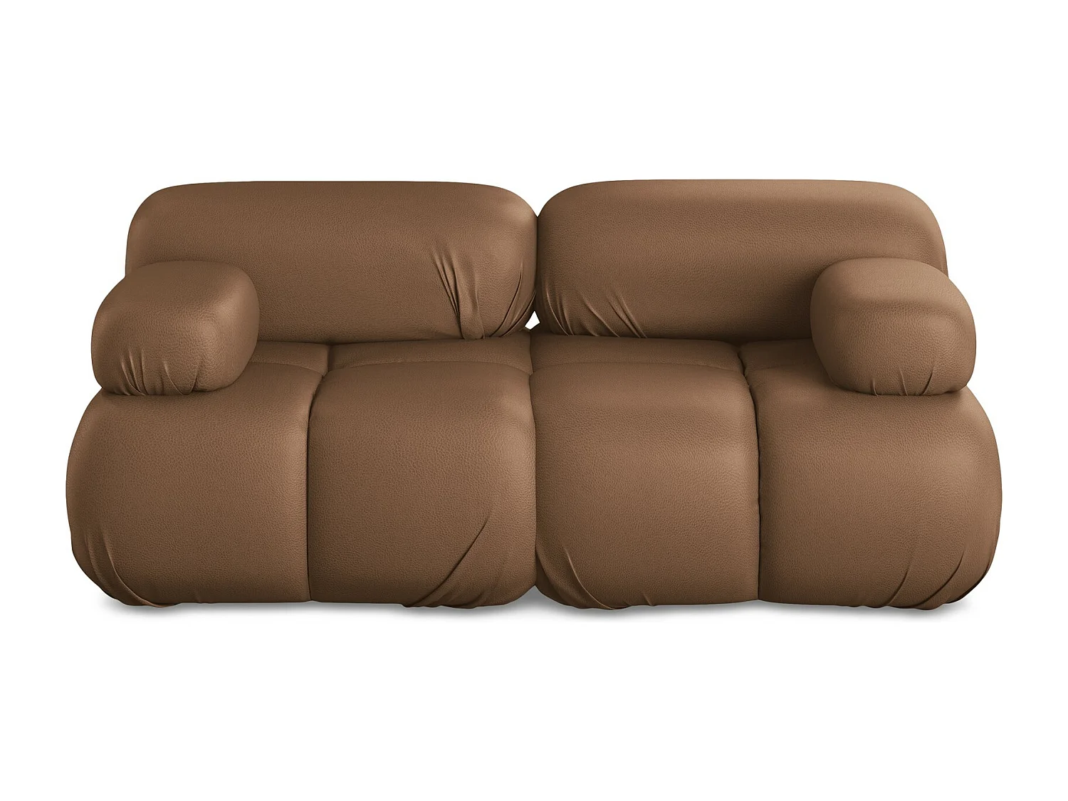 Canapé modulable 2 places en Cuir artificiel - chocolat - LOKUA