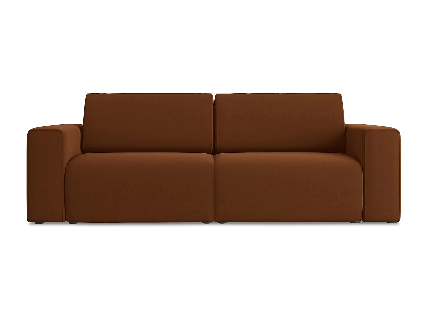 Driezits modulaire bank van terracotta velours - KALEA