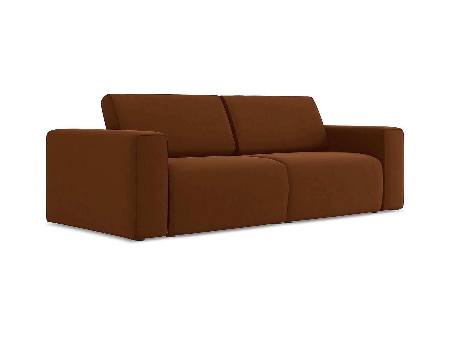 Modulares 3-Sitzer Sofa - - Samt - Terrakotta - KALEA
