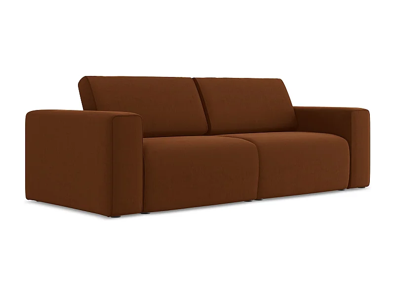 Modulares 3-Sitzer Sofa - - Samt - Terrakotta - KALEA