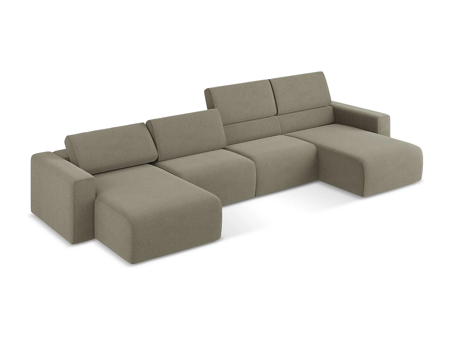 Canapé modulable panoramique - en Strukturstoff - beige foncé - KALEA