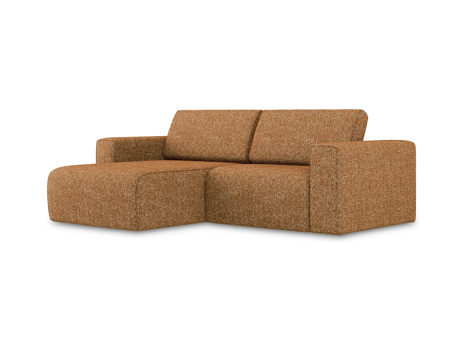 Canapé modulable d’angle S gauche en Strukturstoff - terre cuite - KALEA