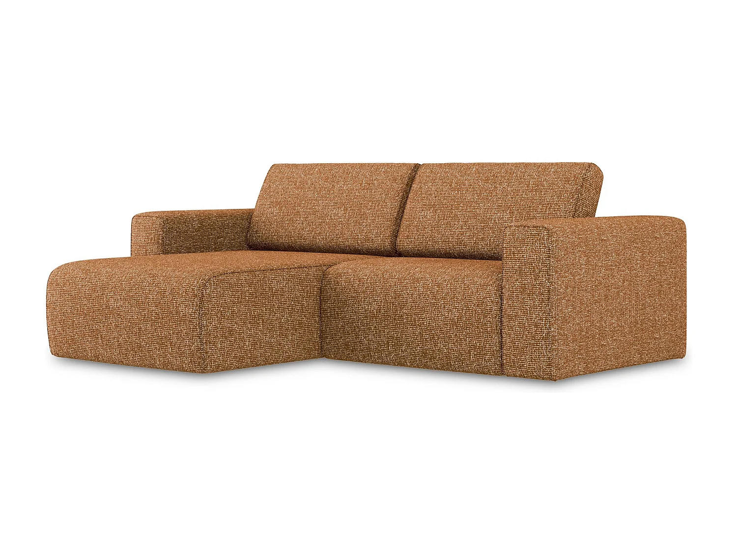 Canapé modulable d’angle S gauche en Strukturstoff - terre cuite - KALEA