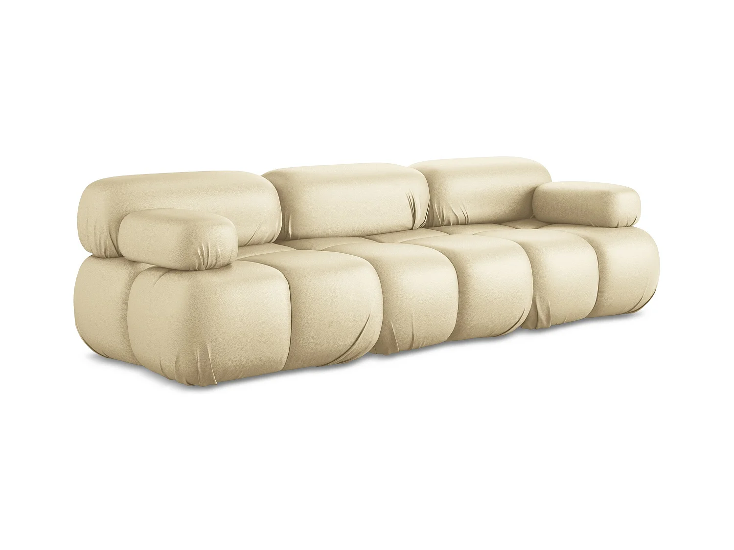 Canapé modulable 3 places en Cuir artificiel - beige - LOKUA
