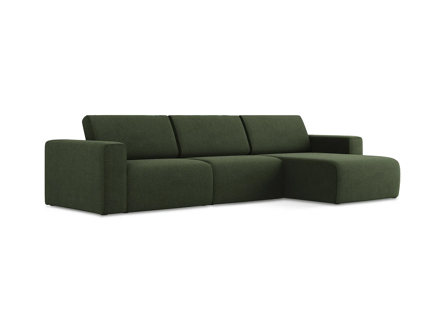 Modulares Ecks Sofa M rechts - Rechts - Strukturstoff - Olive - KALEA