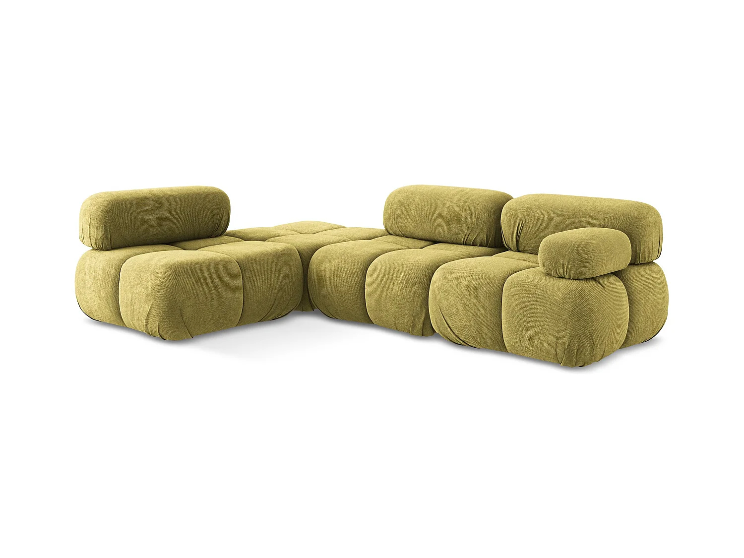 3-Sitzer Modulares Ecksofa - Ecke Links - Chenille - Limettengrün - LOKUA
