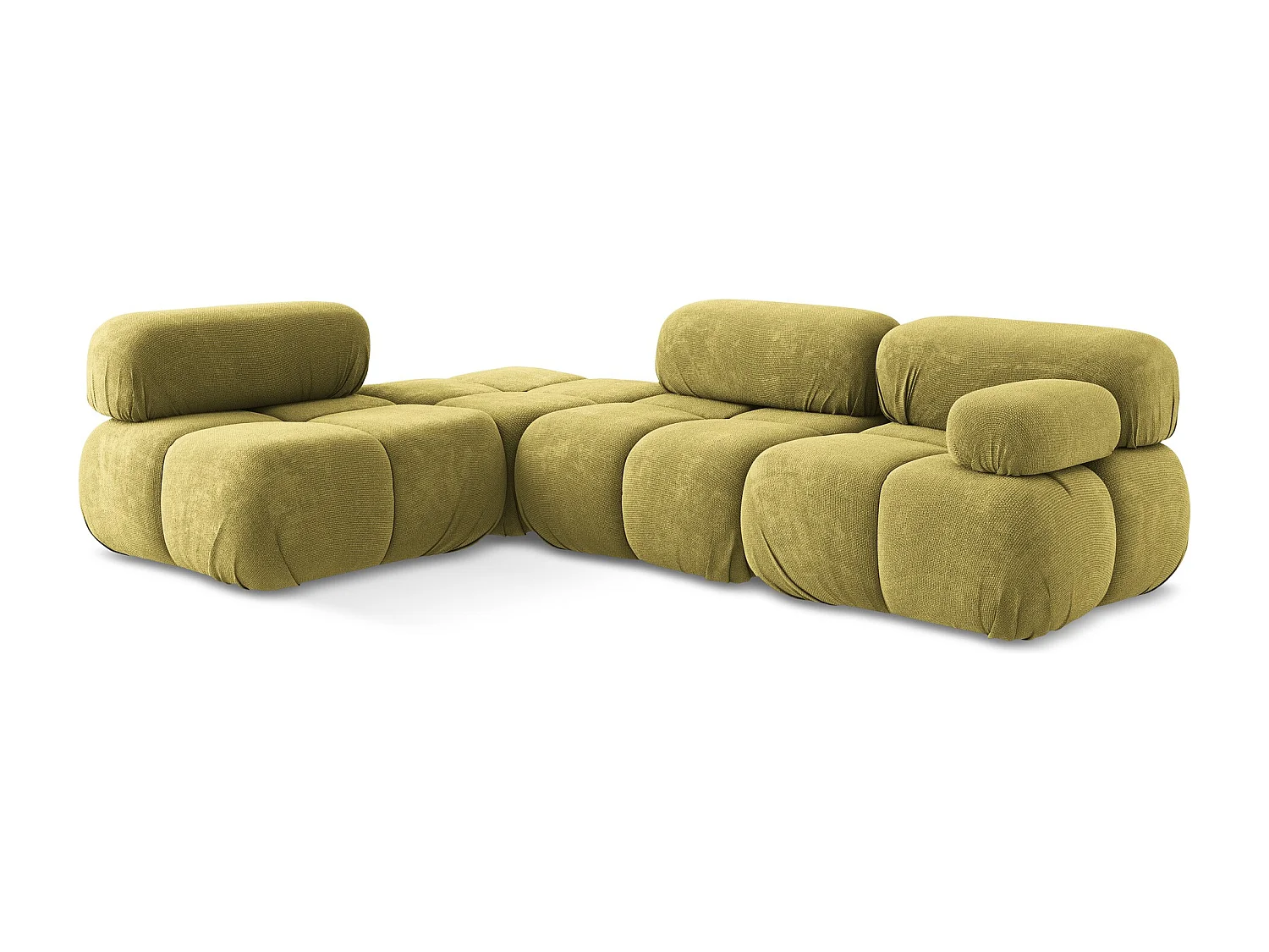 3-Sitzer Modulares Ecksofa - Ecke Links - Chenille - Limettengrün - LOKUA