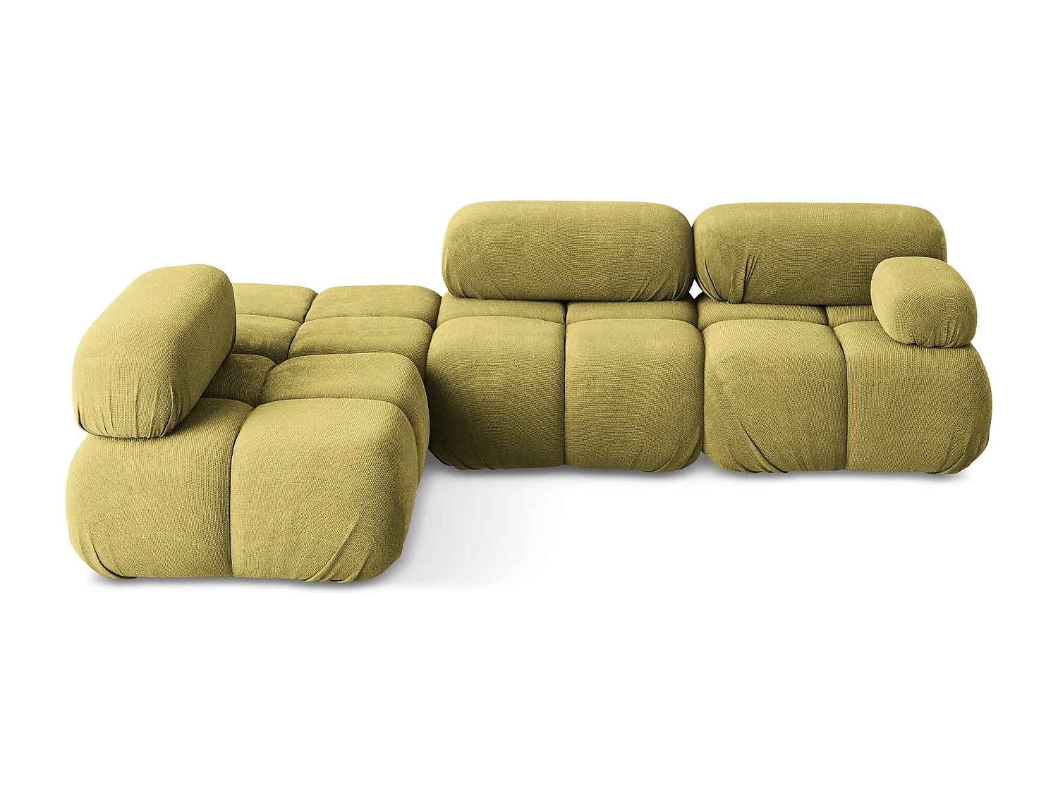 3-Sitzer Modulares Ecksofa - Ecke Links - Chenille - Limettengrün - LOKUA