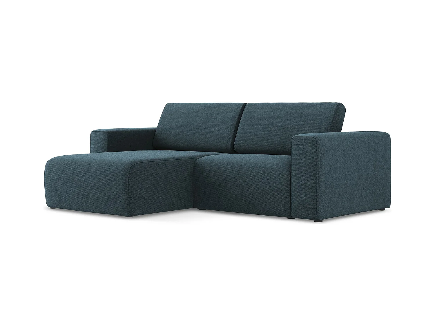 3-Sitzer Modulares Ecksofa - Ecke Links - Strukturstoff - Jeans - KALEA
