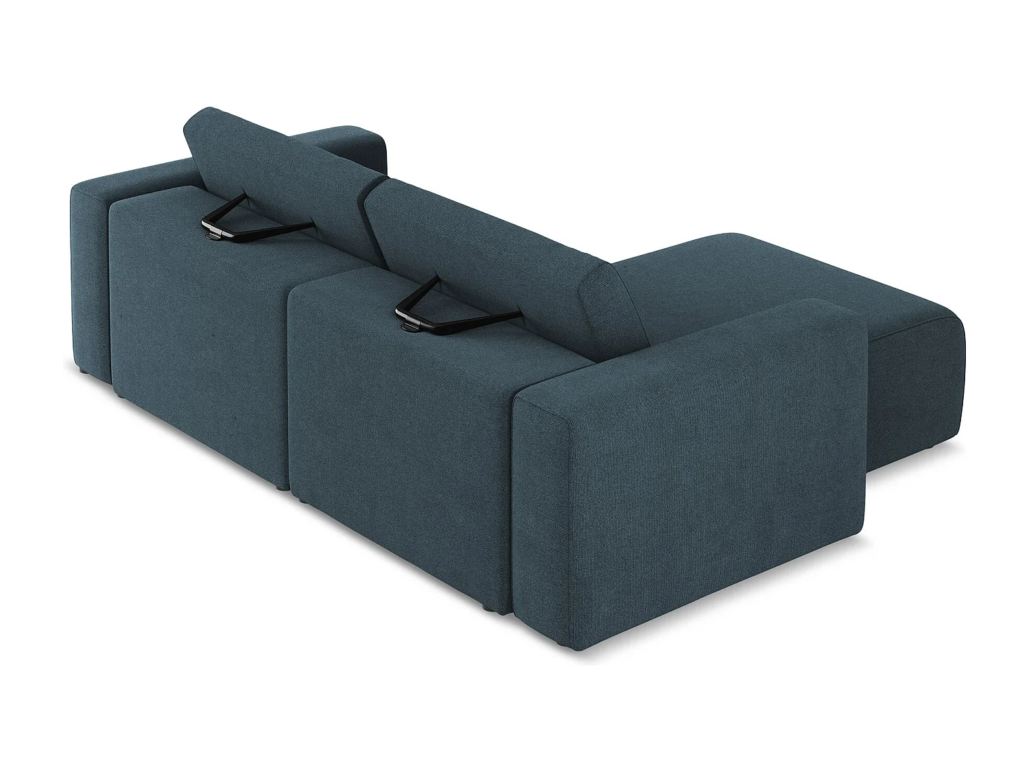 Canapé modulable d’angle S gauche - en Strukturstoff - jeans - KALEA