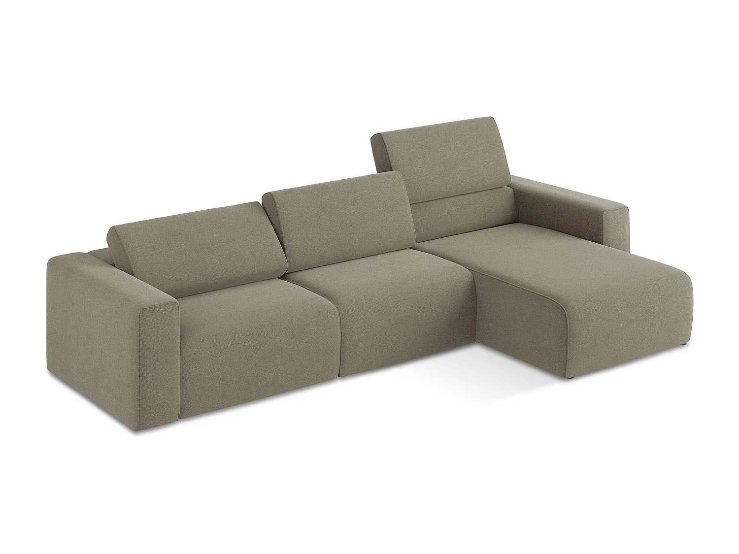 Canapé modulable d’angle M droit - en Strukturstoff - beige foncé - KALEA