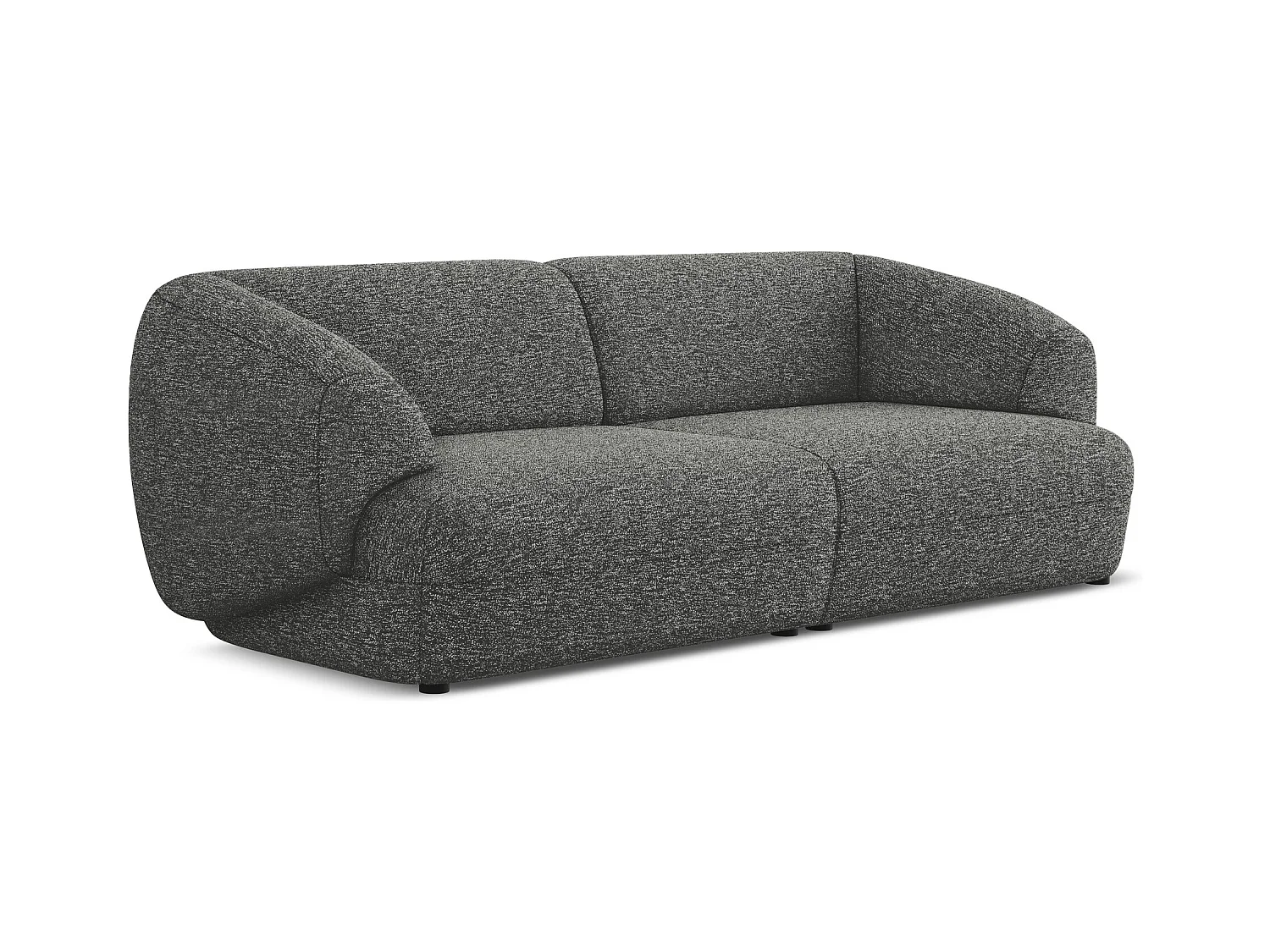 Canapé modulable 4 places en Strukturstoff - gris foncé - MOANA
