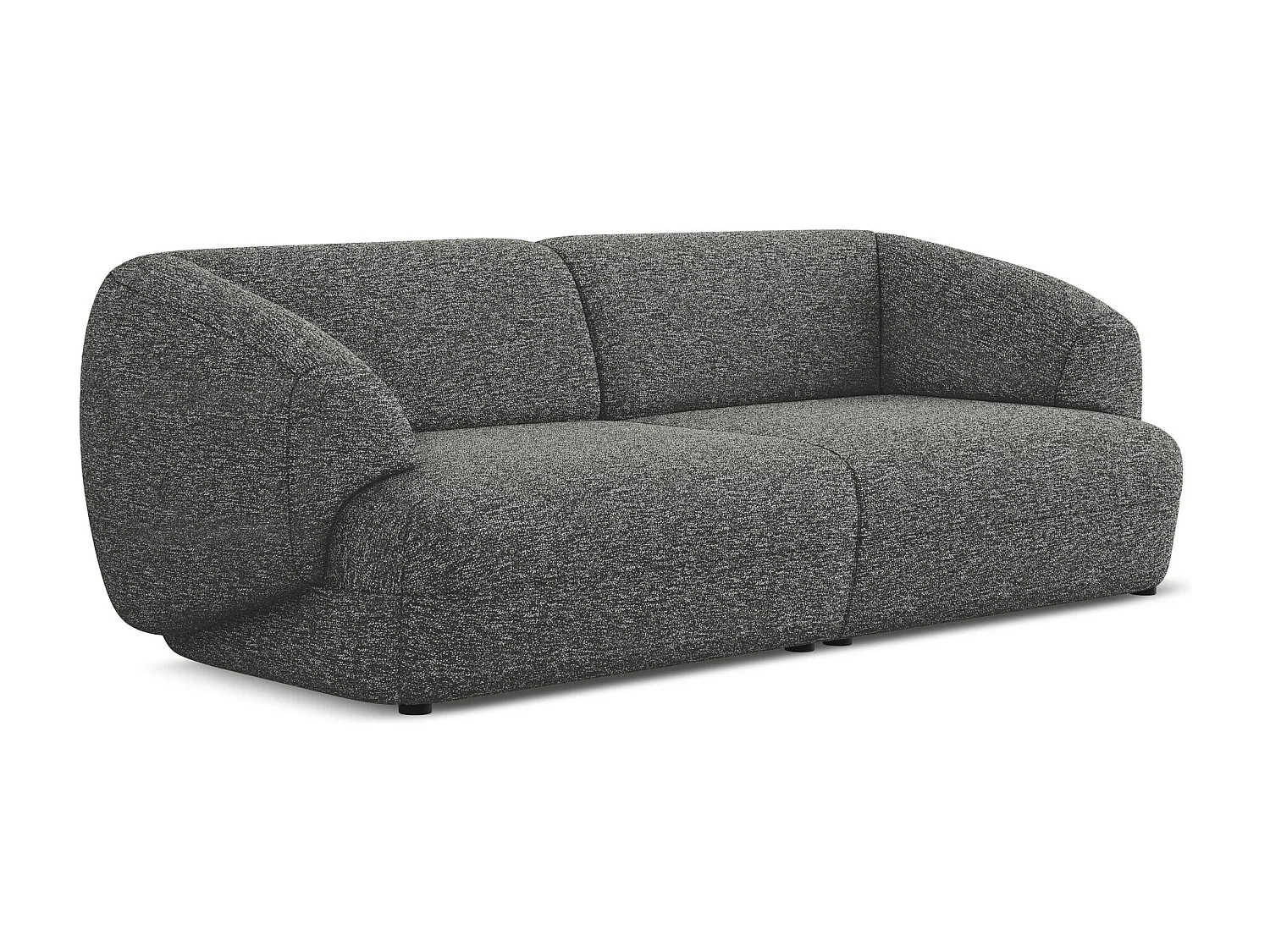 Vierzits modulaire bank van donkergrijs textuurstof - MOANA