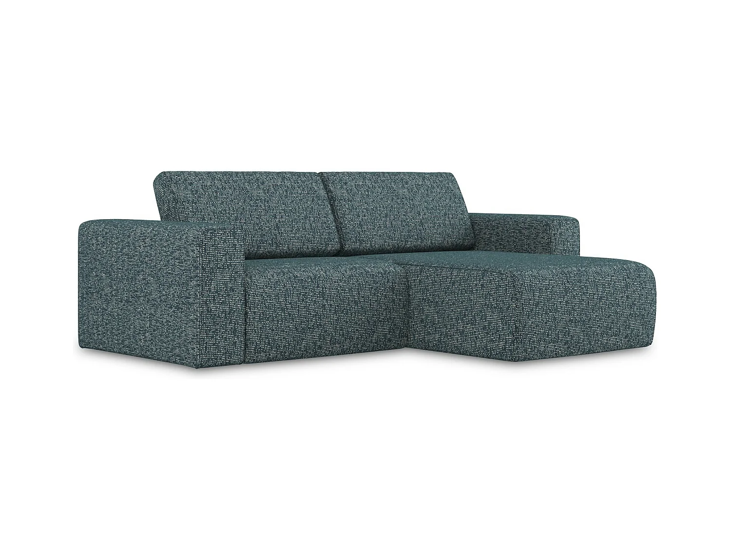 3-Sitzer Modulares Ecksofa - Ecke Rechts - Strukturstoff - Jeans - KALEA